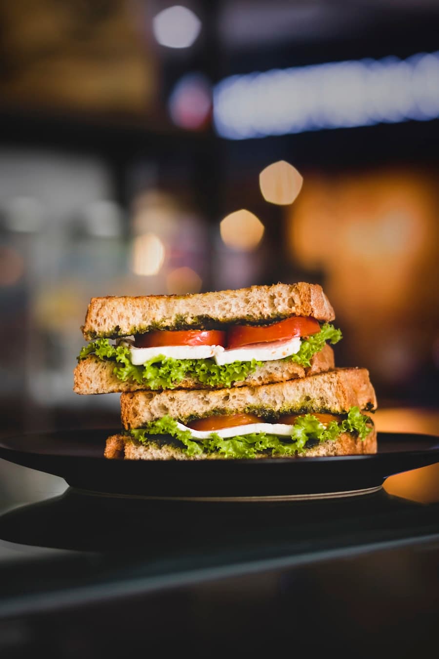 Gourmet sandwich with fresh ingredients