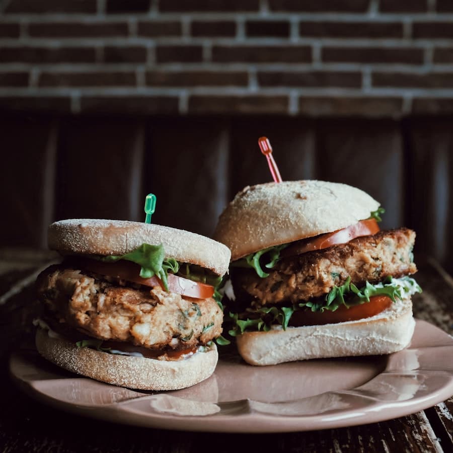 Artisan stacked sandwich close-up